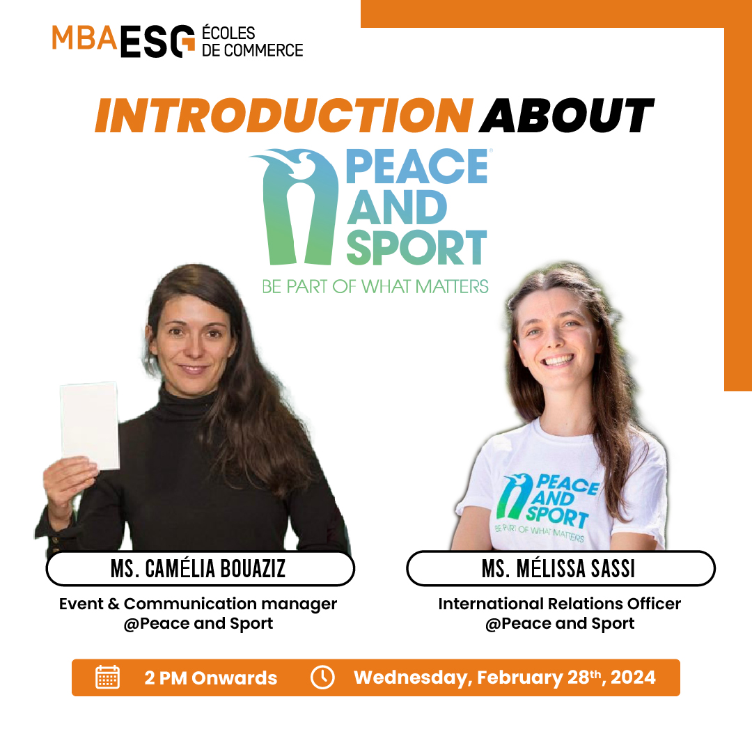 MBA ESG Bengaluru is looking forward to an engaging #onlinesession with #industrypioneers @cams_B and @Melissa_Sassi from @peaceandsport

#BePartofWhatMatters #ChampionsforPeace #peacemakers #WhiteCard #mba #sports #sportsperformance #industryinteractions #industryspeaks
