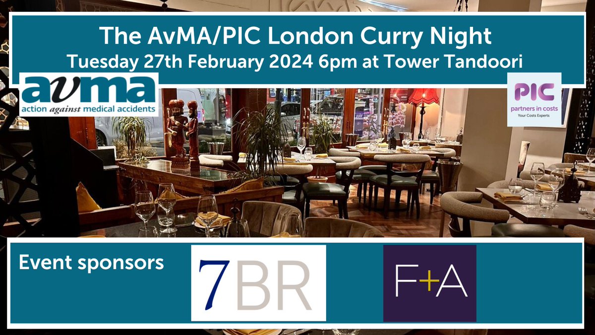 Our Business Development team are looking forward to hosting the <a href="/AvMAuk/">AvMA</a> / <a href="/PIC_Legal/">PIC</a> London Curry Night this evening at Tower Tandoori Restaurant. Huge thank you to our event sponsors @7BRchambers and <a href="/franceandassoc/">France+Associates</a> 

We hope everyone has a great night!!