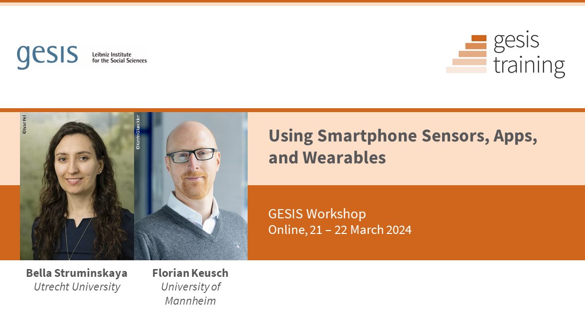 GESIS Training @gesistraining.bsky.social (@gesistraining) on Twitter photo 📣 Last Call!
Do you want to apply smartphone sensor and app measurements to your data collection?
Secure your place at #GESISworkshop with <a href="/bellastrum/">Bella Struminskaya</a> & @floriankeusch!
➡️ Info & registration at bit.ly/SmartphoneSens… 📣 Last Call!
Do you want to apply smartphone sensor and app measurements to your data collection?
Secure your place at #GESISworkshop with <a href="/bellastrum/">Bella Struminskaya</a> & @floriankeusch!
➡️ Info & registration at bit.ly/SmartphoneSens…
