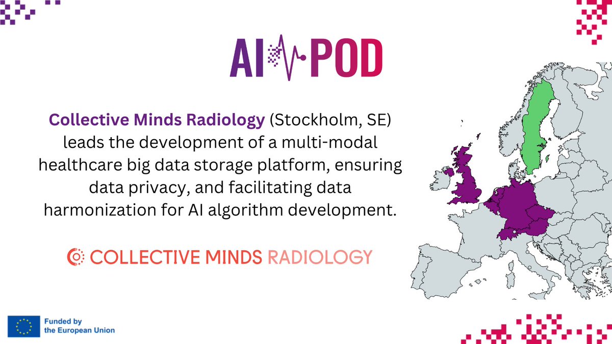 🤝 Proud to collaborate with visionary partners on the AI-POD journey! Today, meet our partner @CMRadiology in charge of developing a cloud-based data platform for the project. Learn more: ai-pod.eu/consortium/cmr… #HorizonEU #EUfunded #TeamworkMakesTheDreamWork