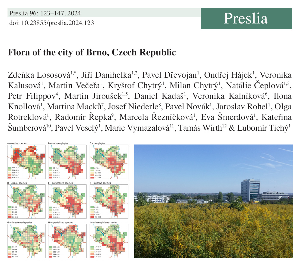 The city of Brno has the best-documented urban flora in the Czech Republic. Over an 11-yr period, we recorded 1,492 spontaneously occurring vascular plant taxa, including many endangered or alien. preslia.cz/doi/preslia.20… @botanospol @muni_cz #brno