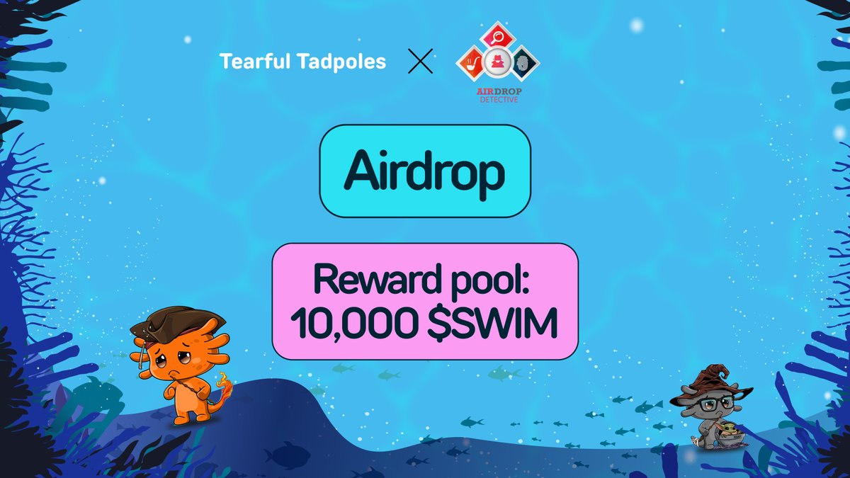 SWIM_404's tweet photo. 🚨$SWIM airdrop alert

We're happy to announce our collaboration with @AirdropDet. Join this airdrop to become the first owners of $SWIM tokens.

🏆 Airdrop pool: 10,000 SWIM
👉 Start the airdrop bot here: https://t.co/adhTDw3iYP

ℹ️ Remember! 200 $SWIM = 1 NFT. Keep in mind you can continuously burn and mint NFTs by buying and selling 1 $SWIM until you mint one that you like.

500 eligible participants will be randomly selected to receive the rewards, along with the top 50 referrers qualifying directly.

Good luck to all!

#TearfulTadpoles #DN404 #Blast_L2 #Airdrop