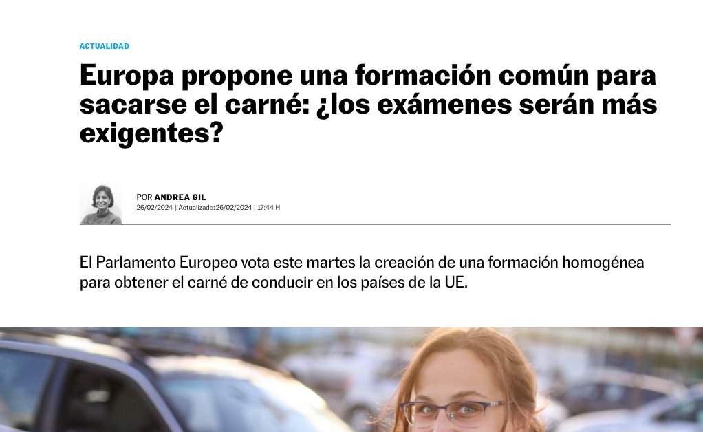 🇪🇺¡Eurodiputados! 🏛
📧 Les pedimos que apoyen la formación reglada
🔐¡Por un futuro más seguro! Formación en factores de riesgo🚦primeros auxilios 🚑y RCP ❤
🚸 ¡Por una carretera más segura para todos!
#Enmienda271 #SeguridadVial

⬇️⬇️⬇️⬇️ 
motor.elpais.com/actualidad/pro…