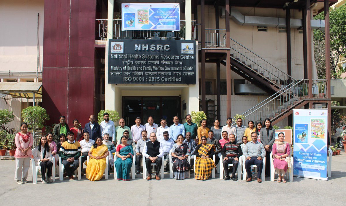 NHSRCINDIA's tweet photo. Training of the third batch of State/UT trainers on #VHSNC and #VISHWAS was organized by @NHSRCIndia from 20 to 22 Feb 2024 for the participants from Chhattisgarh, DD&DNH, Gujarat, Jammu & Kashmir, Maharashtra, Odisha, and Rajasthan.
#NationalHealthMission #HealthcareForAll https://t.co/iQbIffqLtb