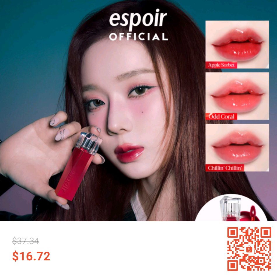 itsakyo's tweet photo. For #WINTER fans in SG ⭐️

Check out [espoir] COUTURE LIP TINT GLAZE at 52% off! $16.72 only. Get it on Shopee now! https://t.co/a7ommopmc4 #ShopeeSG https://t.co/E9K3tYSPKx