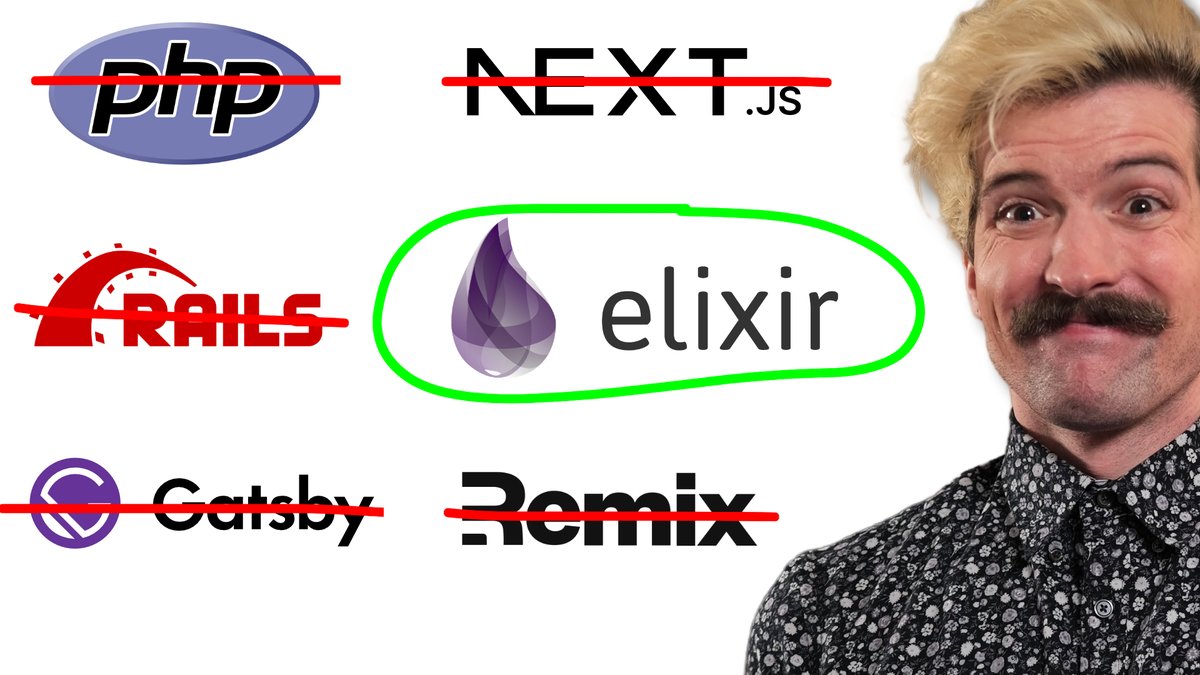 theo's tweet image. Leaving Everything Behind For Elixir (my thoughts on a great blog post) - new video up now!