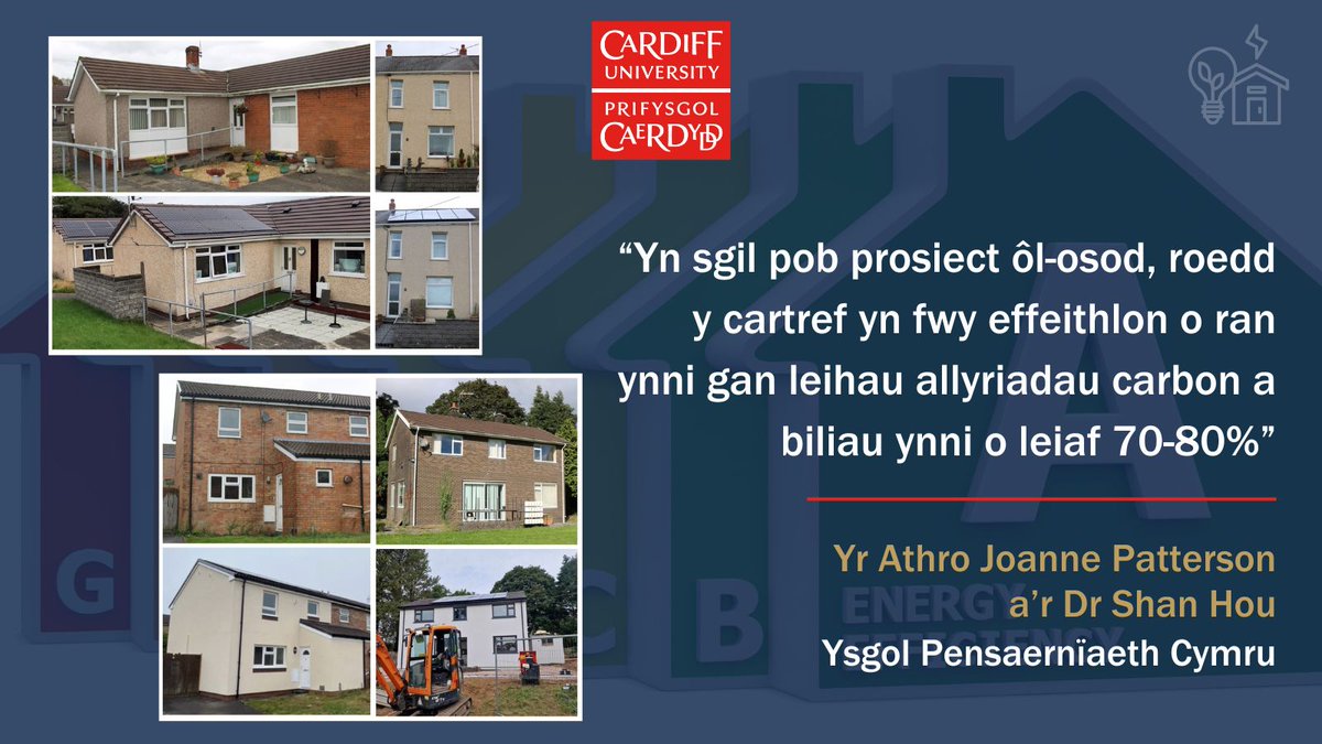 Diwrnod Ynni Cynaliadwy y Byd yw hi heddiw 🌍
Yn ein blog diweddaraf, rydyn ni’n trin a thrafod sut mae ôl-osod cartrefi drwy insiwleiddio a defnyddio technolegau effeithlon o ran ynni’n gam hollbwysig tuag at ffrwyno allyriadau carbon: blogs.cardiff.ac.uk/innovation/cy/…