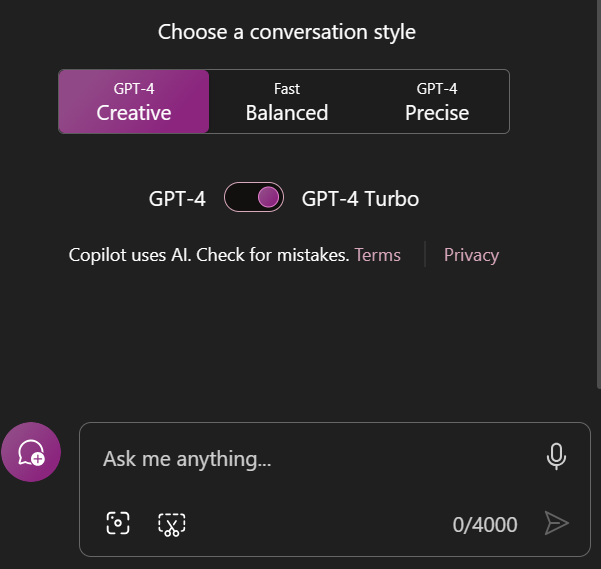 rquickenden's tweet image. Hello #GPT4Turbo and @MSFTCopilot #CopilotPro