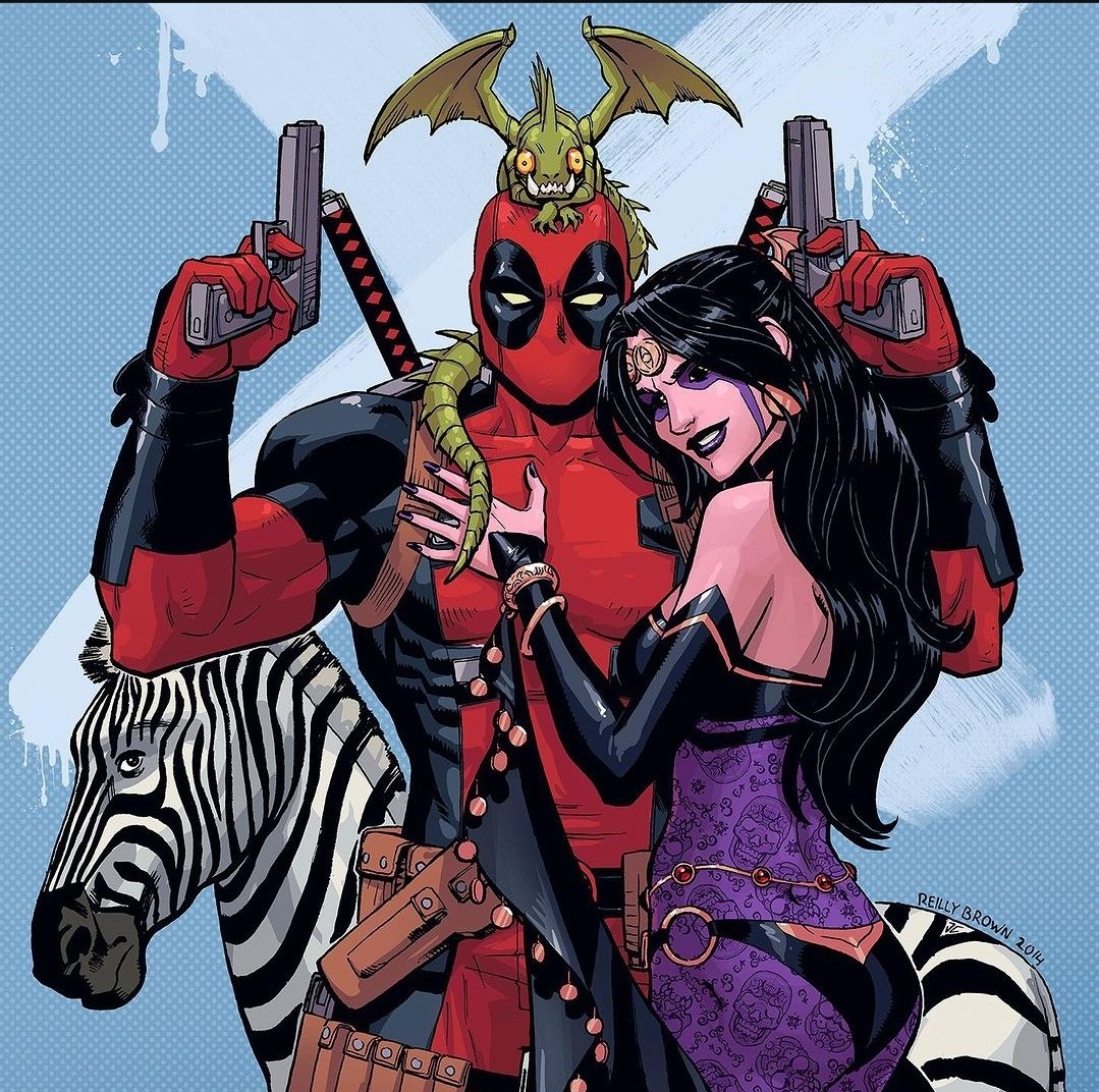 Deadpool et Shiklah ❤️💜 Dessiné par @Reilly_Brown