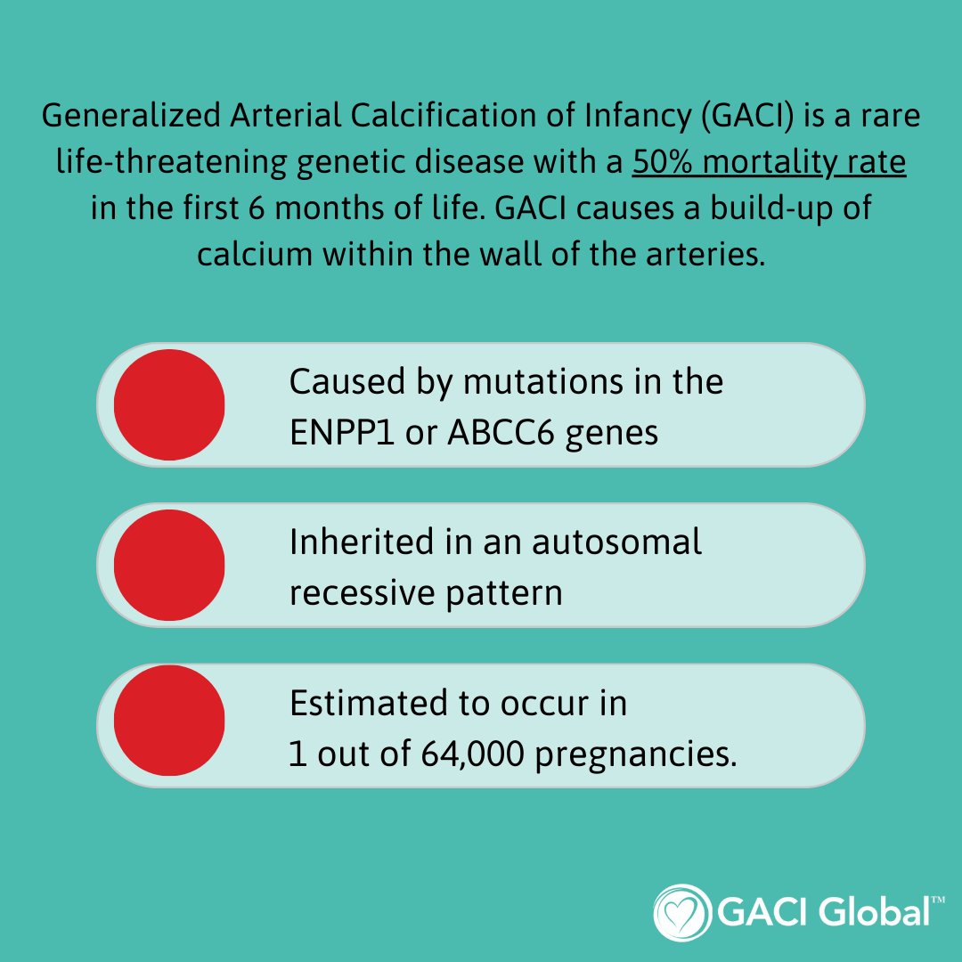 RareRevolutionM's tweet photo. "Many thanks to @RareRevolutionM for #tuesdaytakeover! February 29th is global #RareDiseaseDay and today we are raising awareness about GACI (Generalized Arterial Calcification of Infancy).
Follow us @gaciglobal https://t.co/OSS6Adn2t2 #GACI #ENPP1Deficiency #ABCC6Deficiency" https://t.co/F7jjgLjbuh