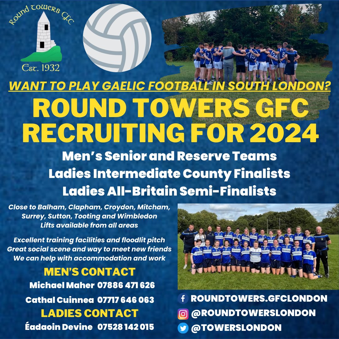 Pre-season is starting this week for our Men's and Ladies teams. Get in contact with the numbers below or DM if you're interested joining 👇