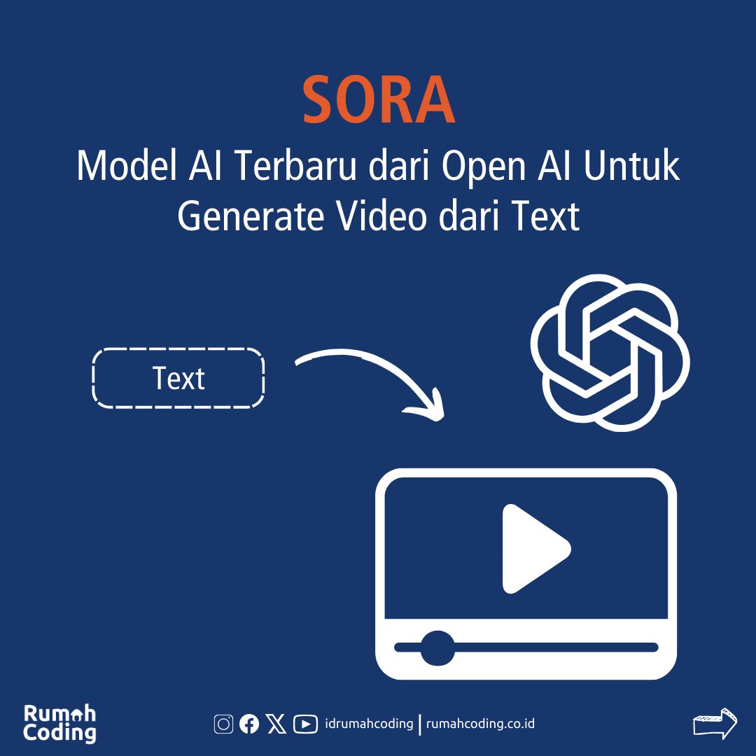 idrumahcoding's tweet image. Udah tau SORA? SORA adalah model AI mutakhir dari OpenAI yang merevolusi pembuatan video. Berbekal teks deskriptif, SORA mampu mentransformasikan imajinasi menjadi video yang hidup. 

#SORA #OpenAI #AI #TextToVideo