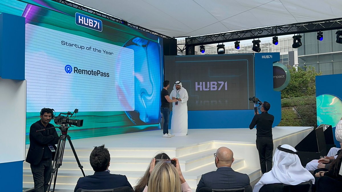 RemotePassCom's tweet image. We’re ecstatic to announce that we won Startup of the Year in the @Hub71ad Awards! 🏅

This award means a lot to our team. RemotePass was founded in the Hub, and we are proud to be a part of this vibrant and successful community in Abu Dhabi. 💪

#RemotePass #Hub71 #UAEstartups