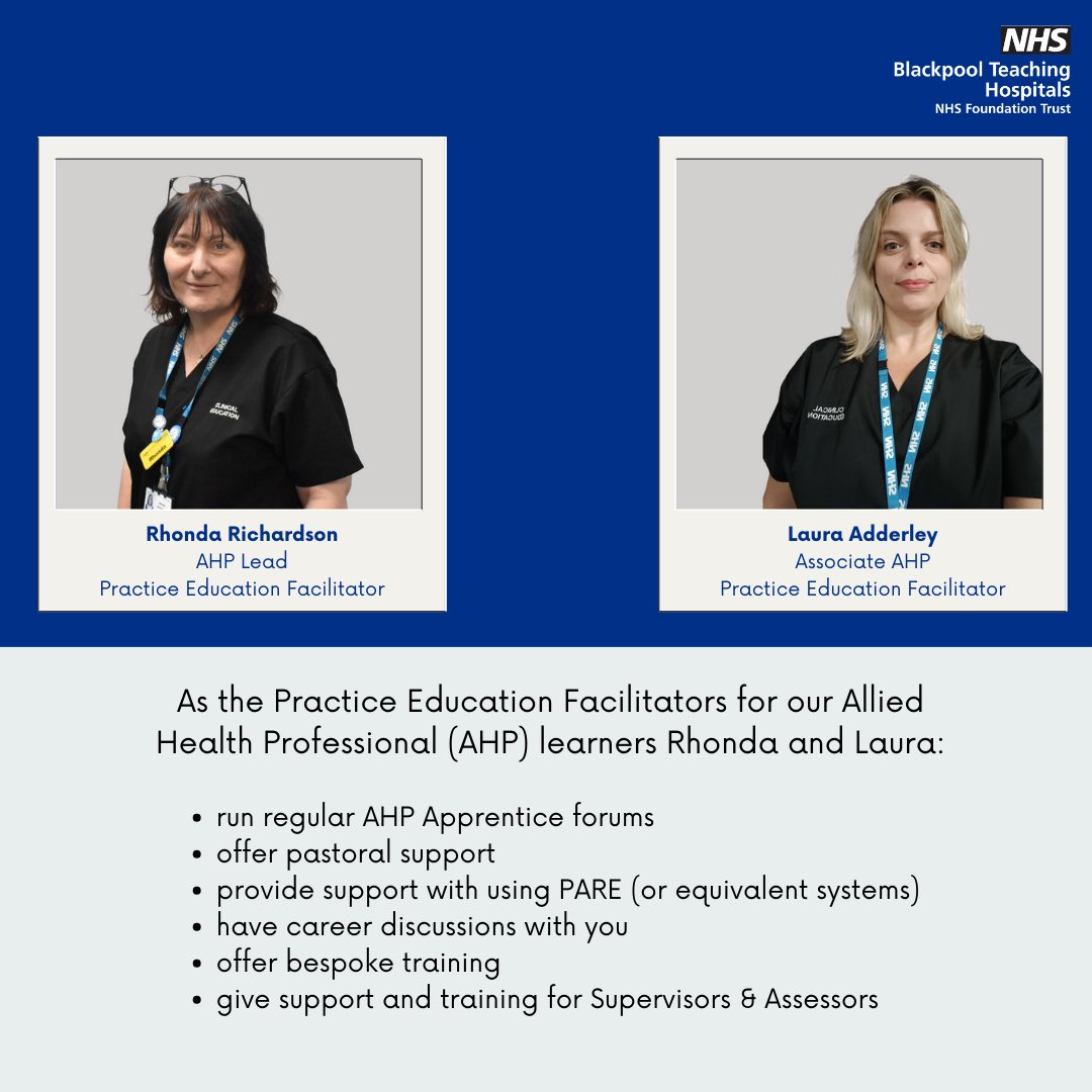 To support our Allied Health Professional Learners we have Rhonda and Laura. During a learners time here, amongst other things, they offer pastoral support and give support and training to Supervisors & Assessors. #FabFeb #PracticeEducation