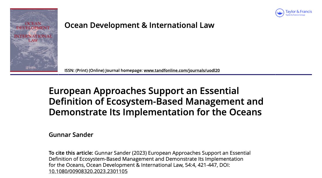 📢 CrossGov project partner @GunnarSander from @NIVAforskning has published a scientific article providing important messages about ocean governance and highlighting why European approaches are important in a global context. 🔍 Read the full article: shorturl.at/fqtC1
