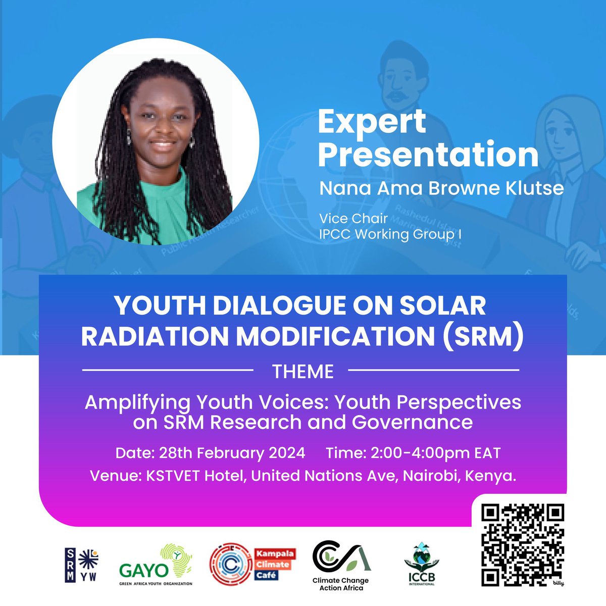 amabrowneklutse's tweet image. Calling young changemakers, join our event to learn about #SolarRadiationModification &amp;amp; its impact on the future.  Hear from experts &amp;amp; share YOUR voice in shaping environmental governance. To register kindly use this link shown forms.gle/tGohFmqK2ooZ7e… #YouthEmpowerment #Climate
