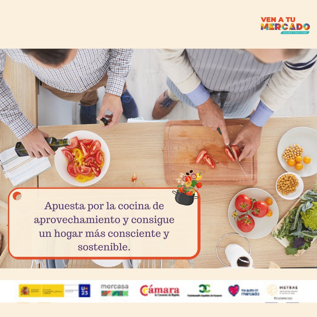 🥬 Evita el desperdicio alimentario apostando por la cocina de aprovechamiento y consigue un hogar más consciente y sostenible.

💰 Ahorrarás dinero
🥗 Agudizará tu ingenio para preparar platos variados
🥘 Utilizarás un mismo ingrediente para diferentes recetas

#Venatumercado