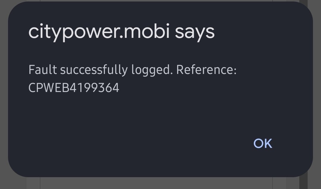 CEngelbreg's tweet photo. @CityPowerJhb This is the same outage that was reported 18+ hours ago. 

Please can this be treated as urgent, this is unacceptable. https://t.co/qOMjAdszWv