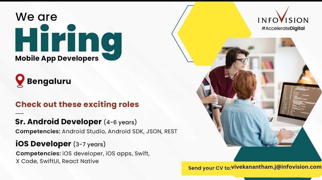 vivekanantham's tweet image. #hiring #srandroiddeveloper #androiddeveloper #iosdeveloper #android #ios #bangalore #bengaluru #india