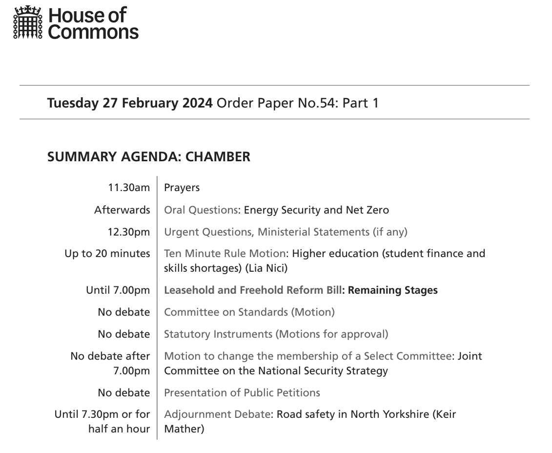 HouseofCommons's tweet image. The House of Commons sits from 11.30am today.

Find out what’s on: commonsbusiness.parliament.uk/Document/85511…

The #OrderPaper is published each sitting day and lists the business of the House.

Follow the Chamber in real time: now.parliament.uk