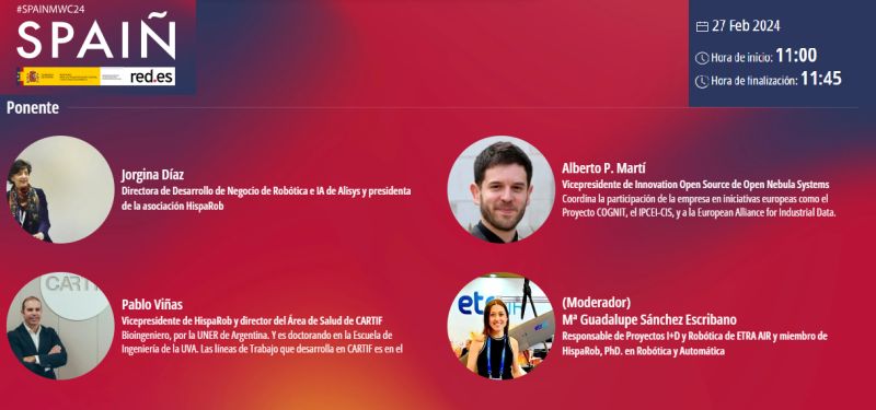 🙌 ¡Segundo día en el @MWC Barcelona 2024!

Nuestra Directora de Desarrollo de Negocio de Robótica e IA participa en la mesa redonda "Talento digital: cómo adaptarse a las herramientas del futuro".

⌛️A las 11:00 h en #SpainMWC24.

Síguelo en streaming: spain-mwc.gob.es/contenidos-en-…