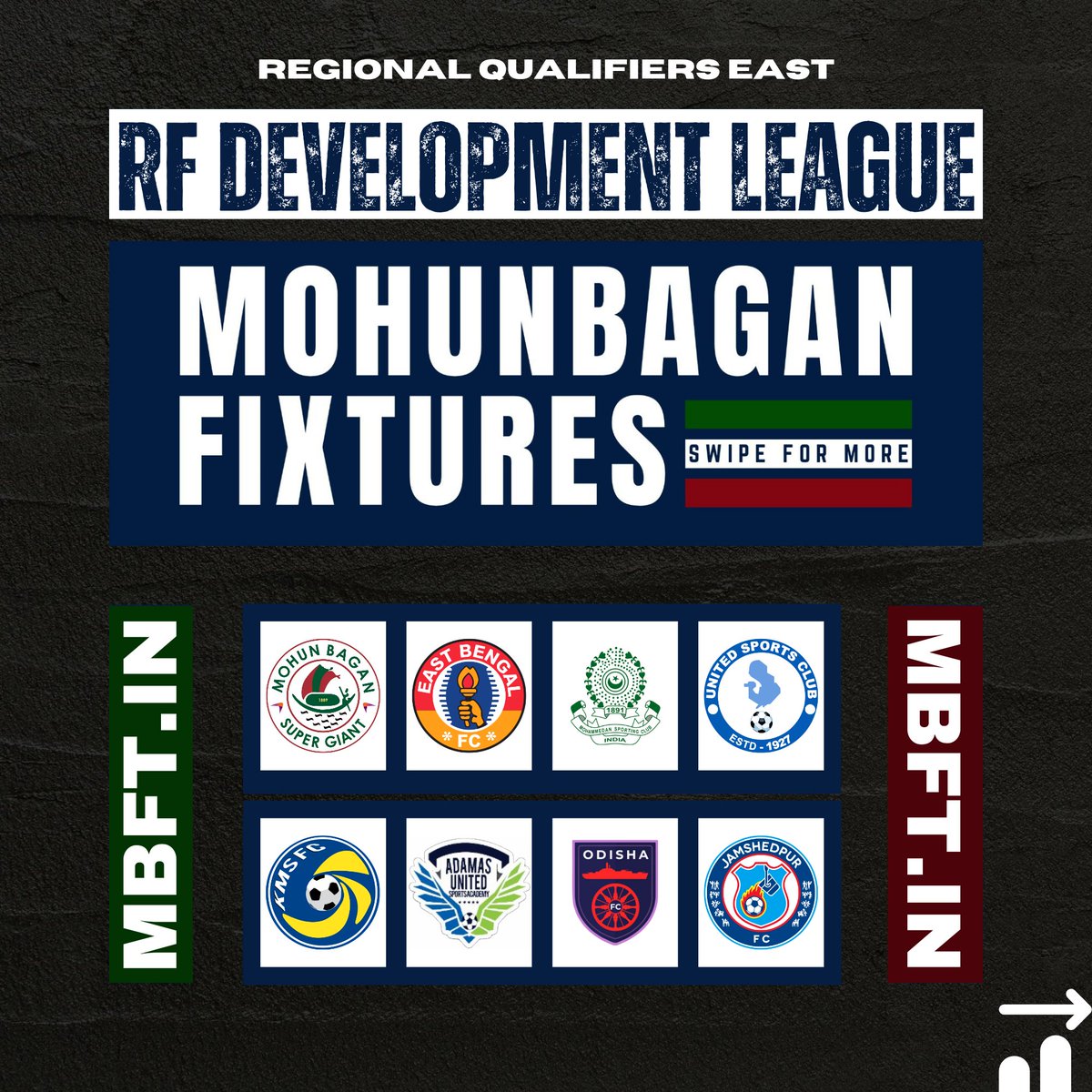 MBFT89's tweet photo. Mariners, Mark Your Calendars π
We are all set to begin our RFDL - Reliance Foundation Development League journey on 3rd Marchβ24 against Kalighat Milan Sangha.
@mohunbagansg @RFYouthSports
#JoyMohunBagan #RFDL24 #MBFT https://t.co/Cf2CI82CQA