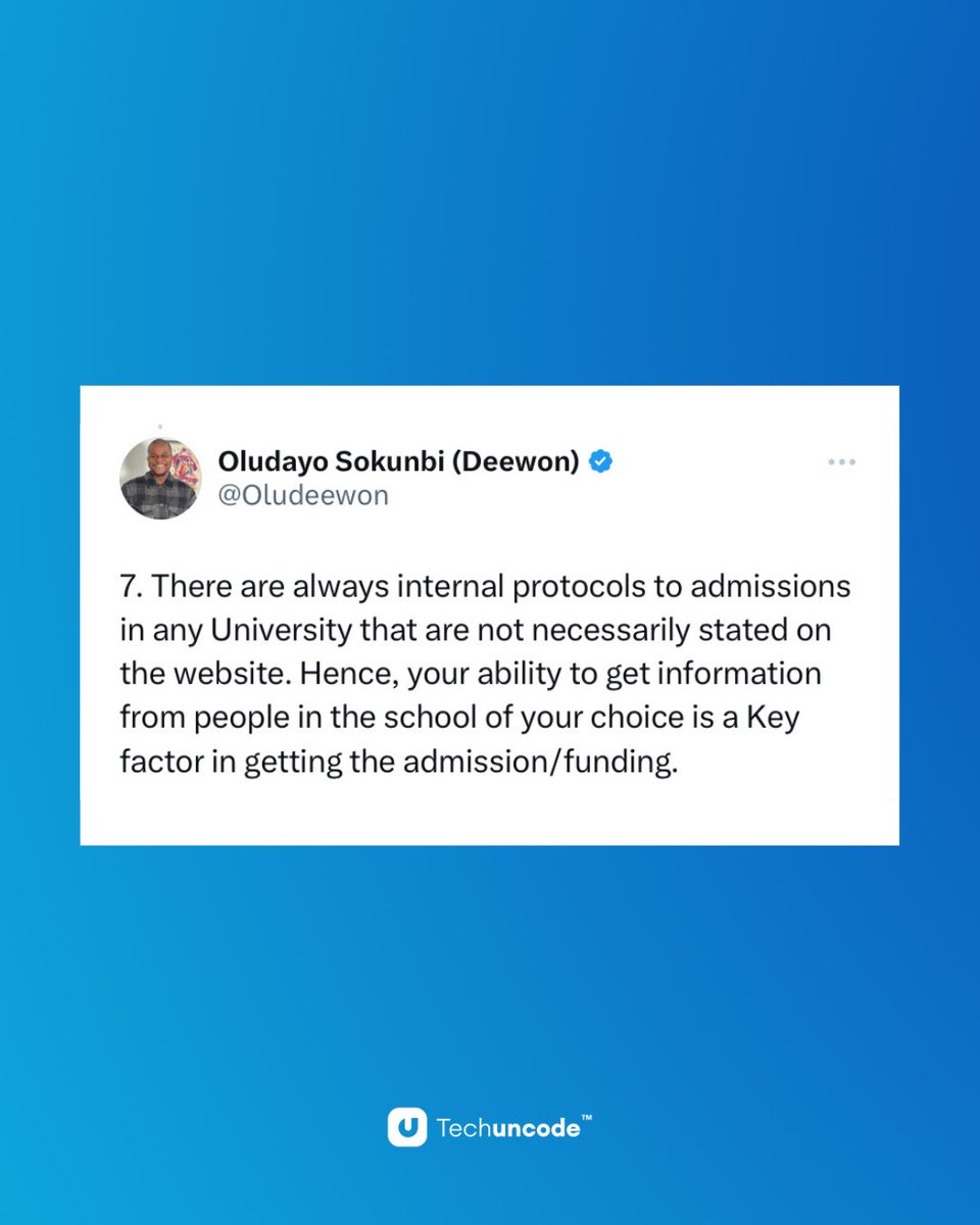 techuncode's tweet image. @Oludeewon shares advice on how to secure foreign scholarships.
#Techuncode #scholarships #school #japa