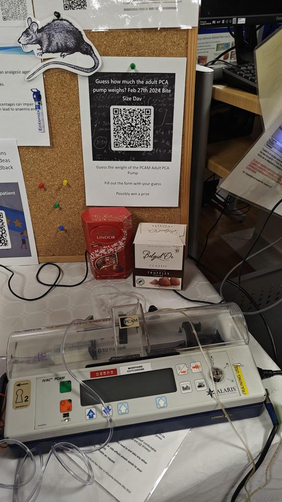 Helly88's tweet photo. How much does the PCAM pump weigh? Guess and have a chance of winning some chocolates at #FPHBiteSize @Karincannons @the_Hannah87 https://t.co/kvZkHQu3YW