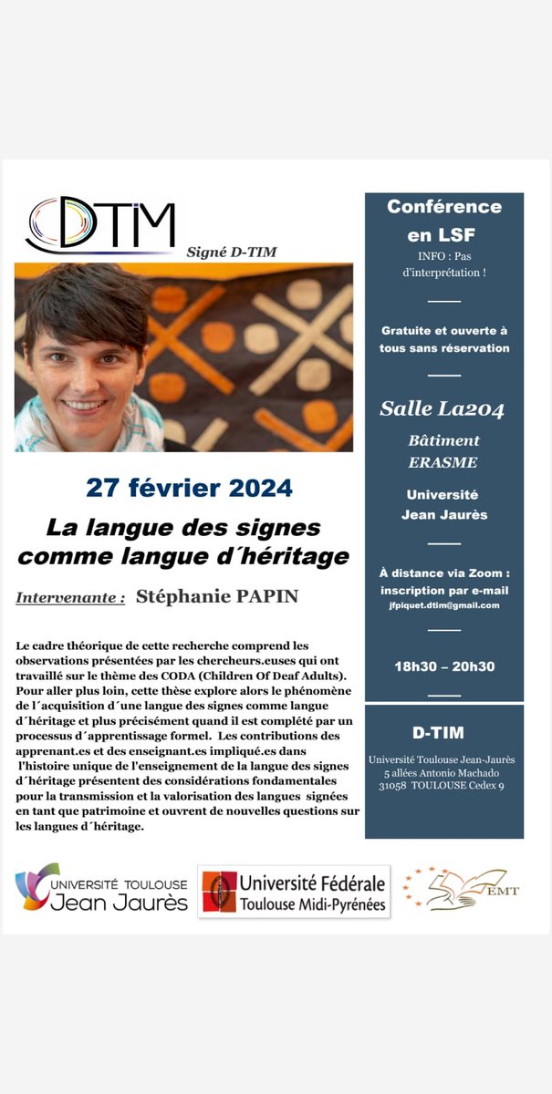 stefpapinry (@stefpapin) on Twitter photo Aujourd´hui de 18h30 à 20h30, une conférence dans le cycle "Signé D-TIM" sera donnée par Stéphanie Papin, professeure de l´Université Rey Juan Carlos à Madrid, sur le thème des CODAS à l'Université Jean Jaurès: fb.watch/qtowEuKtfH/ <a href="/urjc/">URJC</a> <a href="/gradoLSE_URJC/">Grado LSE URJC</a> <a href="/FAH_URJC/">Facultad de Artes y Humanidades URJC</a> Aujourd´hui de 18h30 à 20h30, une conférence dans le cycle "Signé D-TIM" sera donnée par Stéphanie Papin, professeure de l´Université Rey Juan Carlos à Madrid, sur le thème des CODAS à l'Université Jean Jaurès: fb.watch/qtowEuKtfH/ <a href="/urjc/">URJC</a> <a href="/gradoLSE_URJC/">Grado LSE URJC</a> <a href="/FAH_URJC/">Facultad de Artes y Humanidades URJC</a>