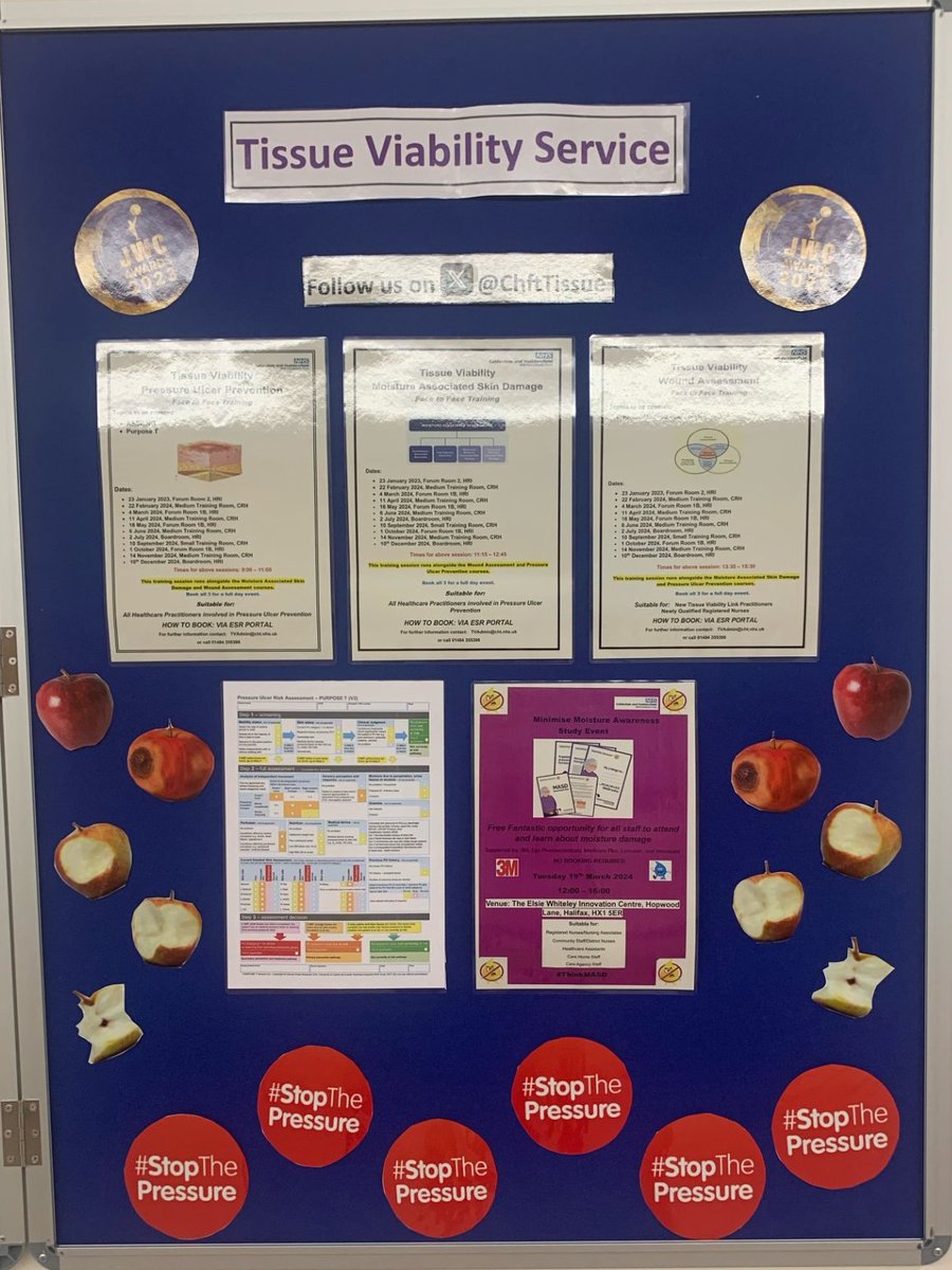 Check out our new display boards @CHFTNHS 🤩🤩They contain information about TV service training events 🩹🤓 Boards located near the restaurants on both sites #CPD #woundcare #pressureulcerprevention #improvingpatientsafety