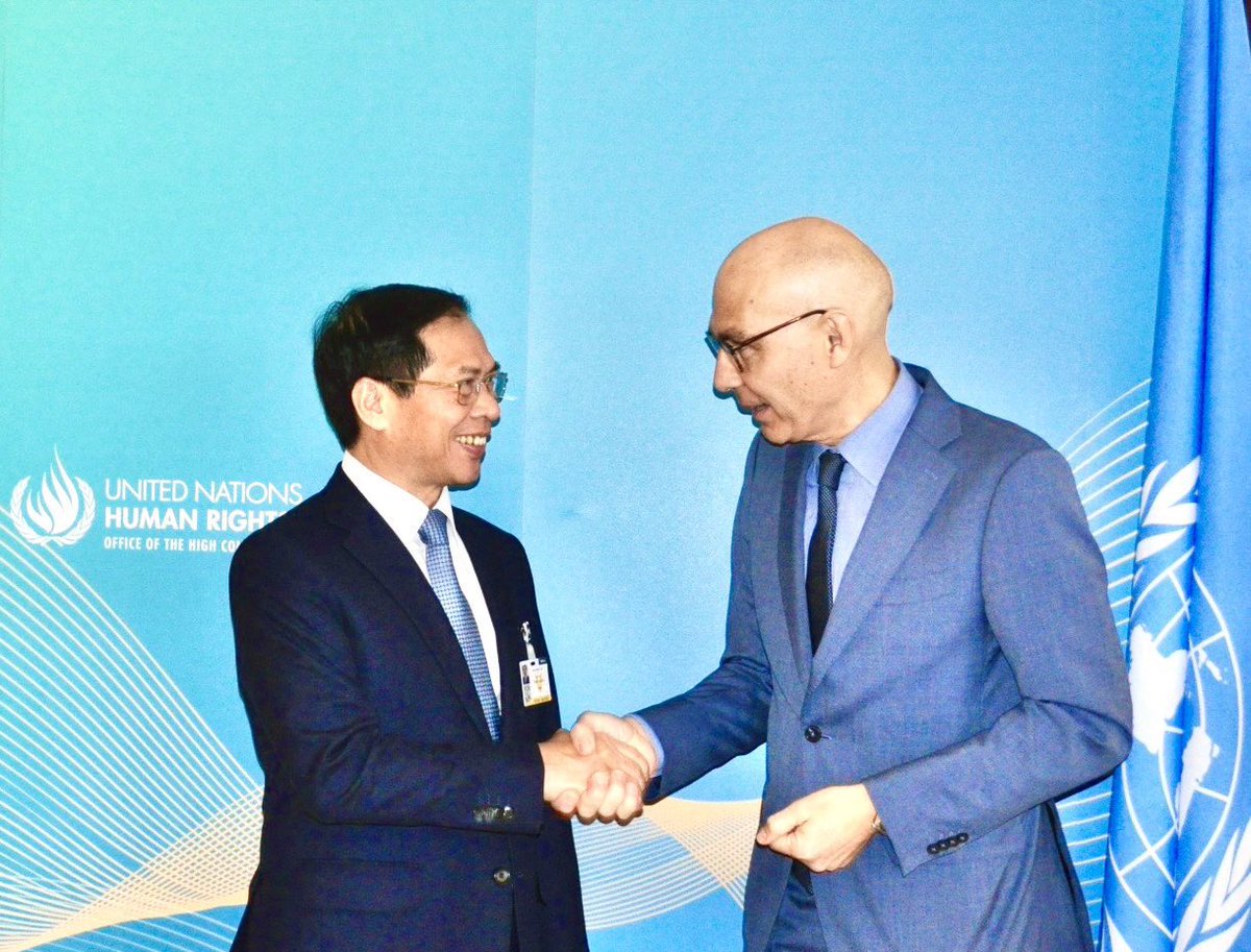 Mtg with UNHCHR <a href="/volker_turk/">Volker Türk</a>: Good cooperation in 2023 and great potentials to further strengthen collaboration in 2024 and beyond. #UPR #WPS #ClimateJustice