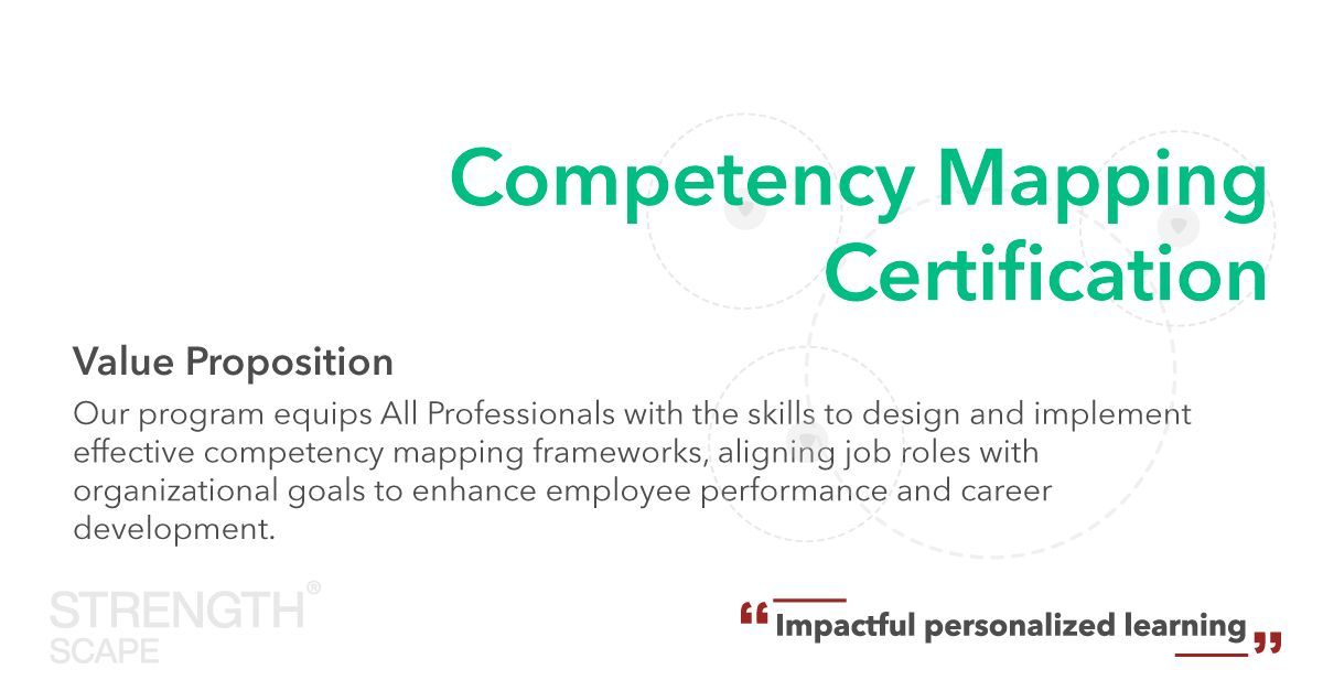 strengthscape's tweet image. Want to enhance employee performance and career development? Our competency mapping certification program can help! Gain practical skills in designing and implementing effective competency mapping frameworks. buff.ly/3Htd77X 

#EmployeePerformance #CompetencyMapping