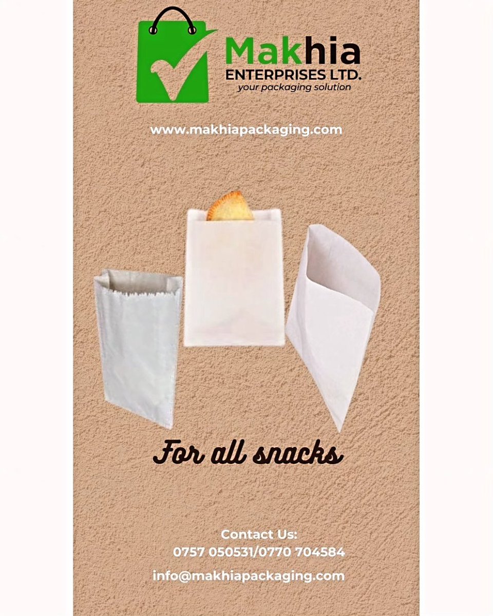 Makhiapackaging's tweet photo. Introducing greaseproof paper bags added to our catalogue.
Say goodbye to soggy and messy packaging with our durable and eco-friendly grease-proof paper bags. Perfect for packaging your foods like sandwiches, chips, pastries...  #greaseproofpaper #ecofriendly #packaging #snacks https://t.co/ZZOceQKyrp