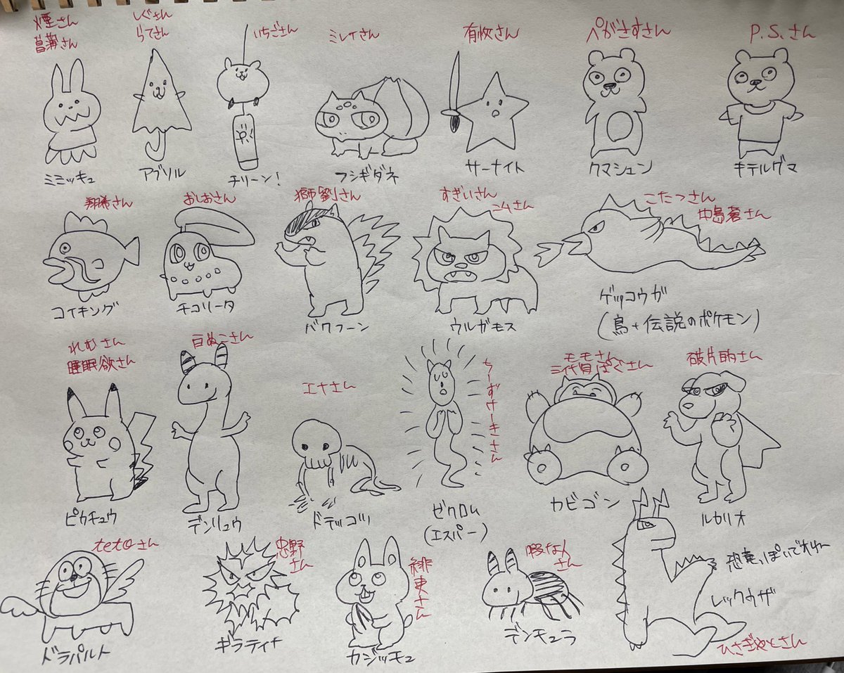 今日は、久しぶりに
資料なしでポケモン描けるかなやります。

リプライいただいたら描きます。 