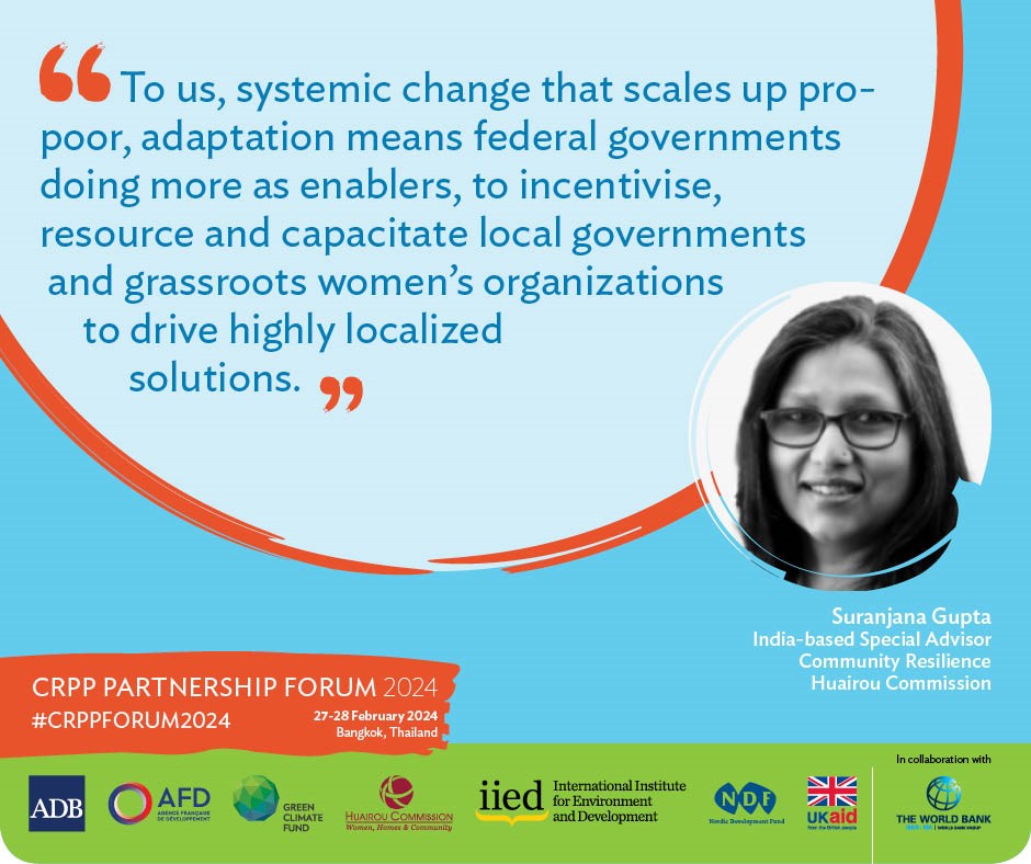 ADB Climate Team (@adbclimate) on Twitter photo #CRPPFORUM2024 #community #resilience #gender #poverty #climatechange #adaptation #decentralization #climateresilientskills
<a href="/AFD_en/">AFD_en 🇫🇷 🇪🇺</a>
<a href="/theGCF/">Green Climate Fund</a>
<a href="/HuairouConnect/">Huairou Commission</a>
<a href="/IIED/">IIED</a>
<a href="/NDFnews/">Nordic Development Fund</a>
<a href="/UKaid/">UK aid</a> #CRPPFORUM2024 #community #resilience #gender #poverty #climatechange #adaptation #decentralization #climateresilientskills
<a href="/AFD_en/">AFD_en 🇫🇷 🇪🇺</a>
<a href="/theGCF/">Green Climate Fund</a>
<a href="/HuairouConnect/">Huairou Commission</a>
<a href="/IIED/">IIED</a>
<a href="/NDFnews/">Nordic Development Fund</a>
<a href="/UKaid/">UK aid</a>