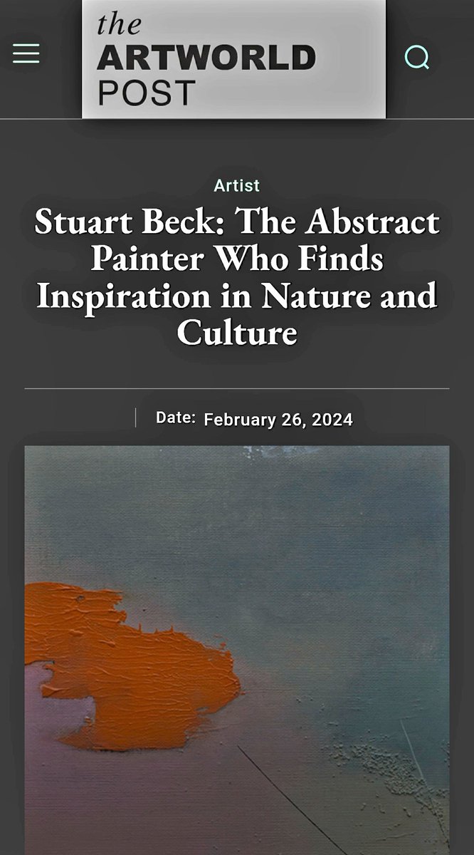 New feature in the Artworld Post. theartworldpost.com/stuart-beck-th…