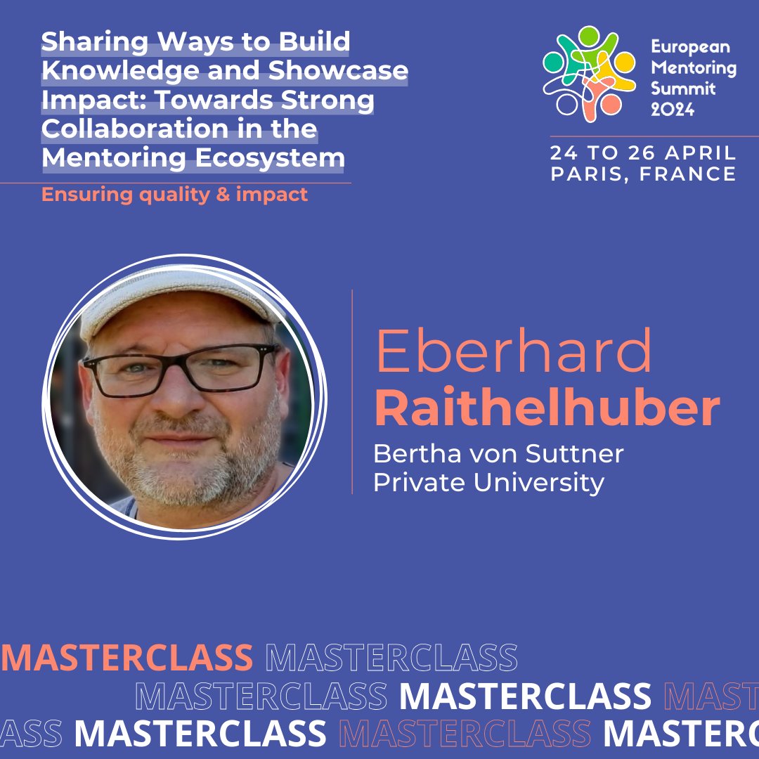 #Program
🧑‍🏫[MASTERCLASS]

How do we establish a mentoring ecosystem where public research, mentoring providers, users, and public administrations collaborate?

🎙️Hosted by Òscar Prieto Flores and Eberhard Raithelhuber

🔗Get your ticket for the #EMS2024 → mentoringsummit.eu