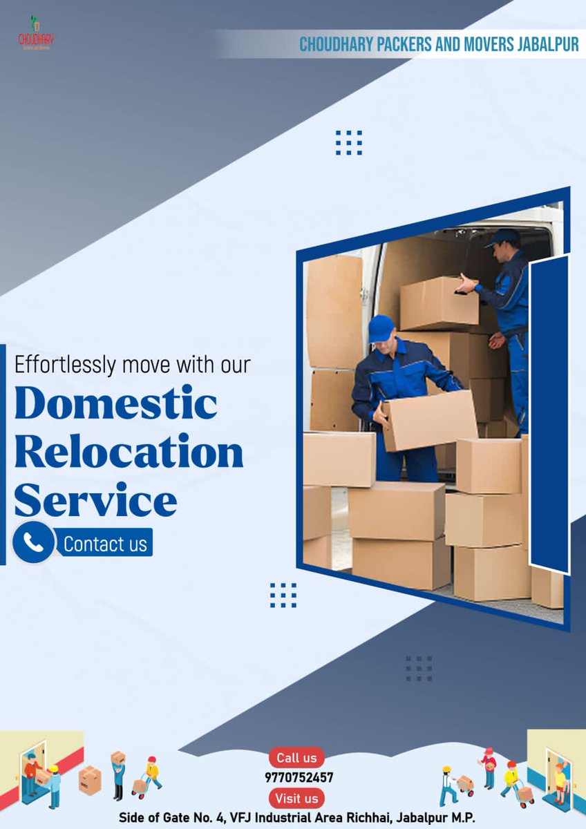 ChoudharyPacker's tweet image. Choudhary Packers and Movers jabalpur is a renowned movers and packers in Jabalpur providing prompt and reliable packing and moving services at competitive prices. 
Call/WhatsApp:-+91-9770752457
choudharypackers.com
#packersandmoversjabalpur #choudharypackersandmovers