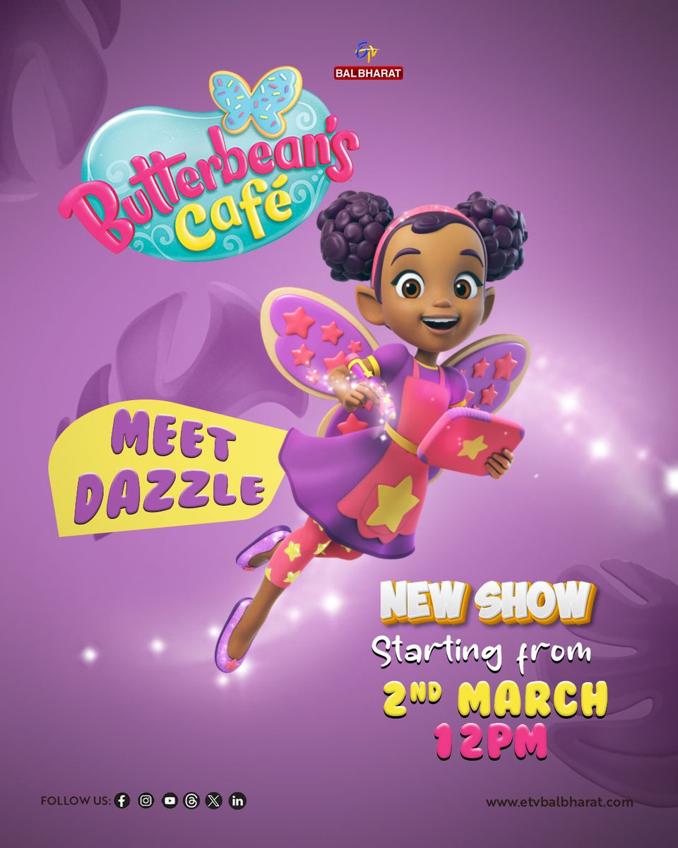 etvbalbharat's tweet image. Meet the girl behind the execution of the Butterbeans Cafe!!! Watch Butterbeans Cafe starting from  2nd March at 12PM only on ETV Bal Bharat🍪🥞

#ButterbeansCafe #Butterbeans

Find us on @ LCN: Airtel:466, TataPlay:680, Dish TV: 990, D2H:111, Sun Direct:529, NXT Digital:913
