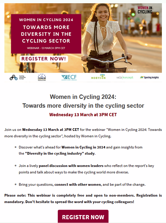 #WomenInCycling free webinar 13 Mar Speakers from around #Europe Register HERE->cyclingindustries.com/events @CyclingEdin @SpokesPorty @Cyclesouthedin @EdinburghBelles @edfoc @edi_dot_bike @Cycling_Ind_EU @backonmybike @julebandel @HalOsler @FionaCllr @KayleighFONeill @ShonaMcIn_SGP