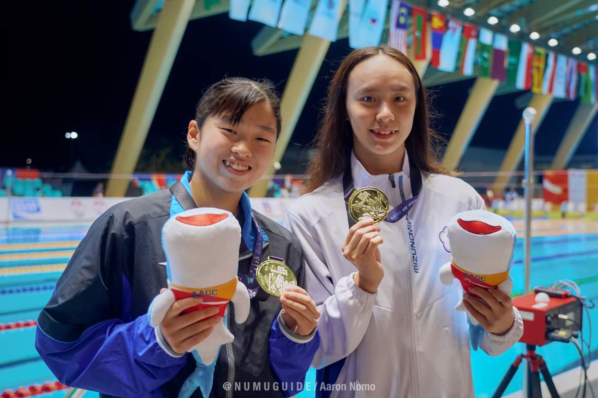 Satsuki Hara from Japan and Jia Shien Lin from Chinese Taipei both wins Gold for the Girl's 400m Individual Medley (B) at the 11th Asian Age Group Championships.
📷 Numu Guide
#PhilippineAquatics #asianagegroupchampionships #11thasianagegroupchampionship  #NumuGuide