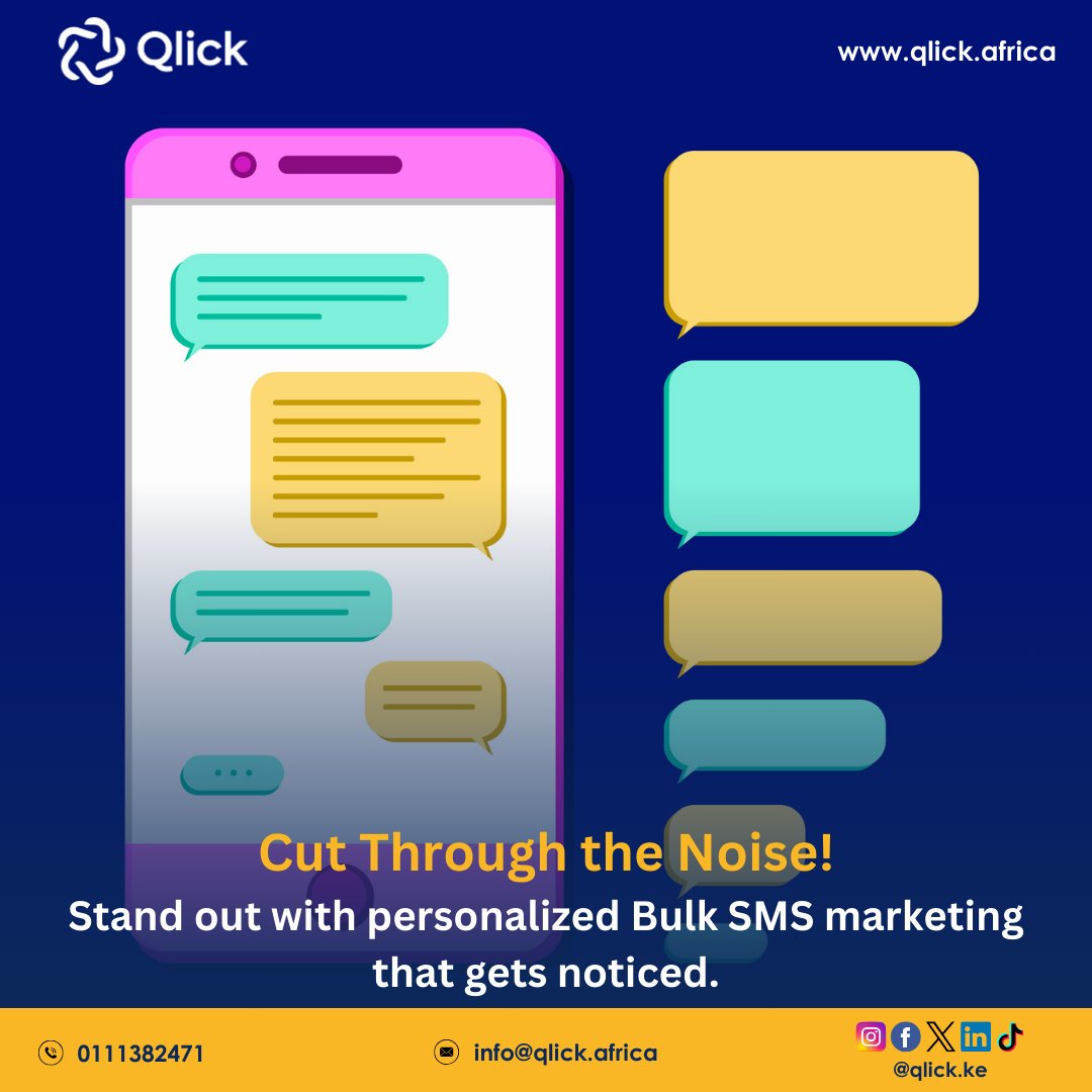 Don't get lost in the crowd! Stand out with personalized Bulk SMS marketing from Qlick Solutions. #StandOut #bulksmsmarketing #qlick