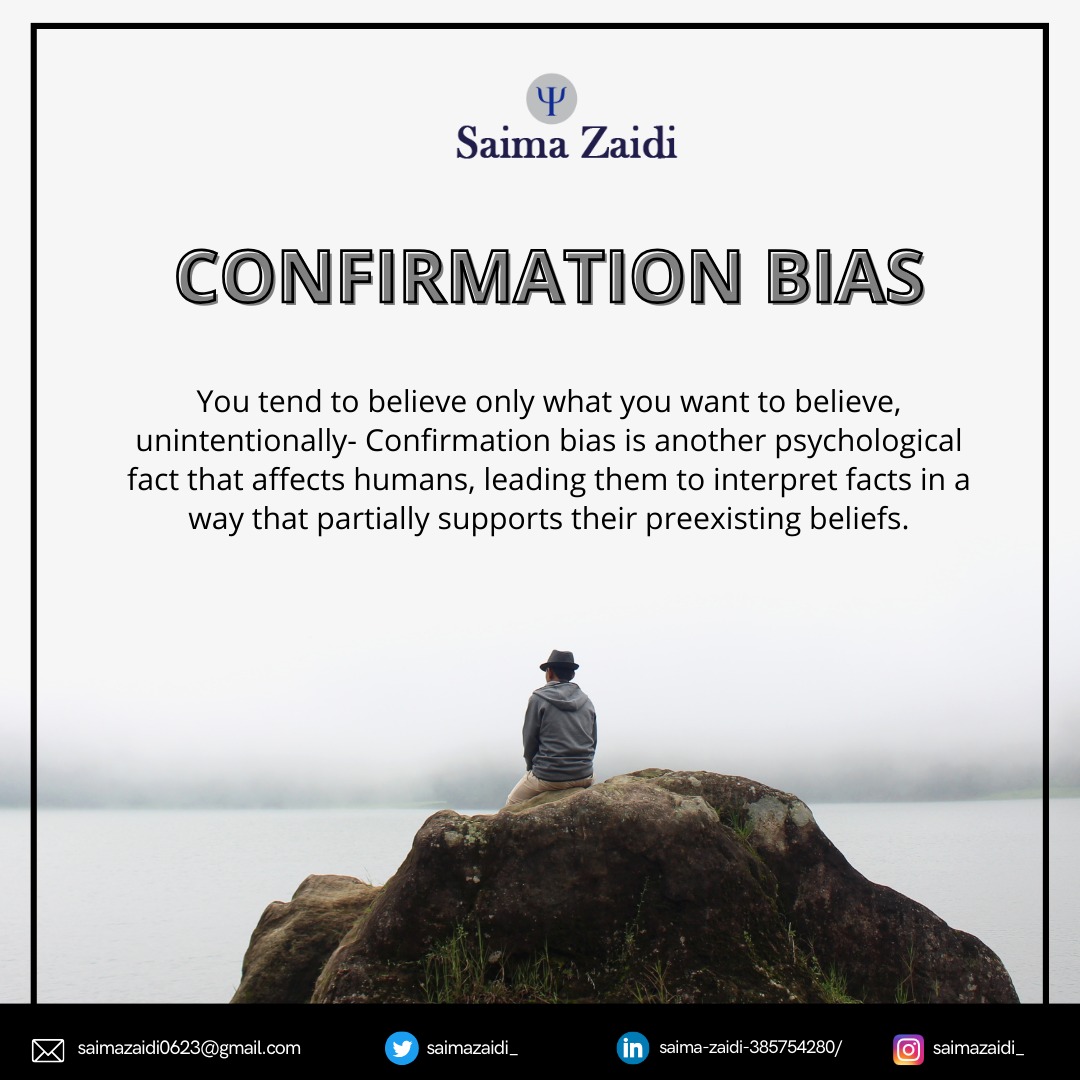 Confirmation bias at play – the subconscious tendency to embrace what aligns with our beliefs, shaping our perception of facts.

#ConfirmationBias #BiasAwareness #OpenMind #SeeBothSides #PsychologicalBias #PsychologicalFact #QuestionYourBeliefs