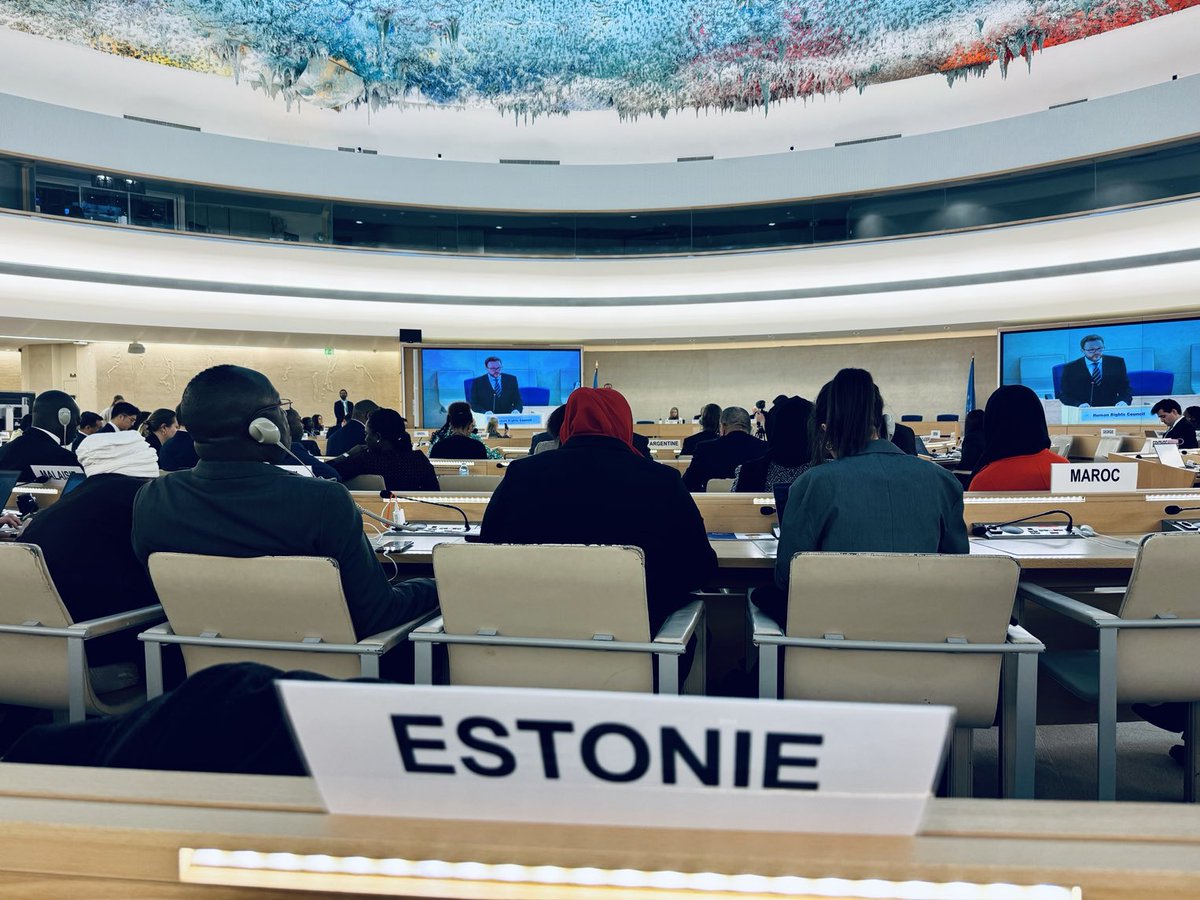 Great to be in #Geneva #HRC55 with our Foreign Minister ⁦@Tsahkna⁩ today to reaffirm Estonia’s commitment to promotion of human rights while seeking membership in Human Rights Council for 2026-2028 ⁦@EstoniaGeneva⁩ ⁦@estonianmfa⁩