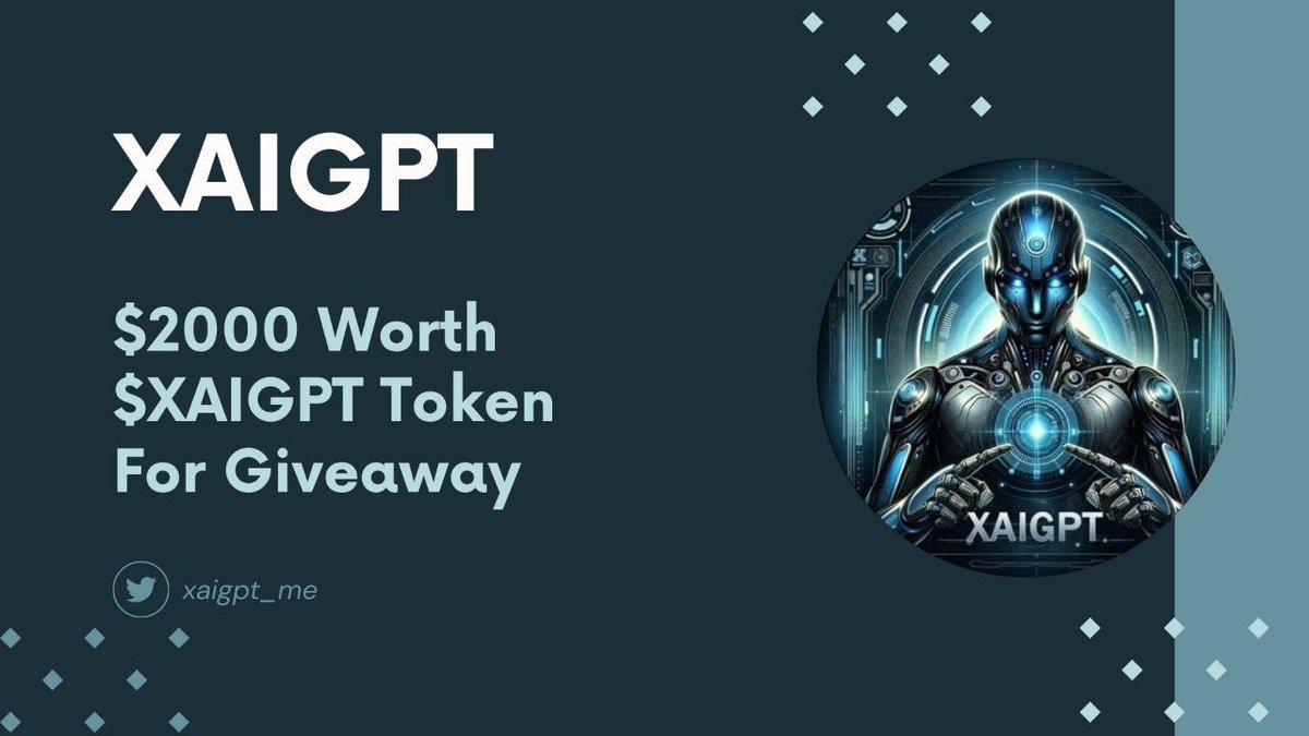 CRYPT0_FINANCE's tweet photo. 🤝 New Partnership Announcement

🎁 Giveaway Total :- 2000$ Worth of XAIGPT 

➡ To Enter -
1⃣ Follow @xaigpt_me & @CRYPT0_FINANCE
2⃣ Like, RT, Tag 3 Friends 🔔
3⃣ Complete Gleam - https://t.co/dtjwcO0Qbe

⏳ Ending time - 4th March

#BTC     #Airdrop #Giveaway #Crypto #BRC20  #NFA #DYOR #USDT #Token #XAIGPT