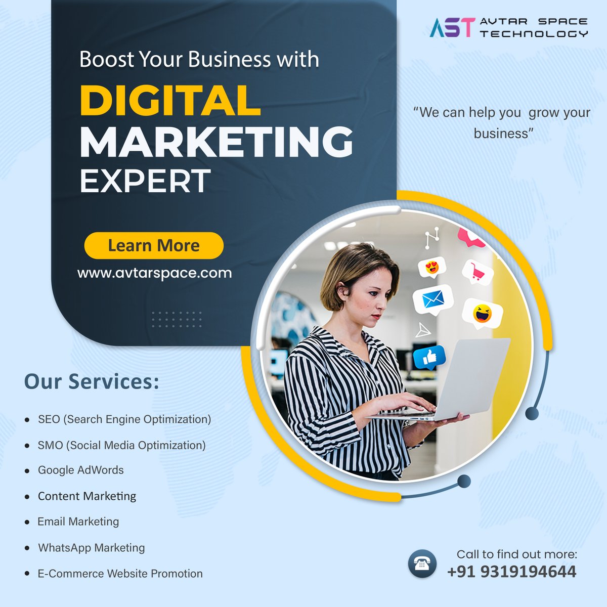 avtarspace's tweet image. We provide the best digital marketing services to promote your brand.

For more information:
📧info@avtarspace.com
📞+91 9319194644
🌐avtarspace.com

#Avtar_Space_Technology #DigitalMarketing #BusinessBoost #DigitalMarketingServices
