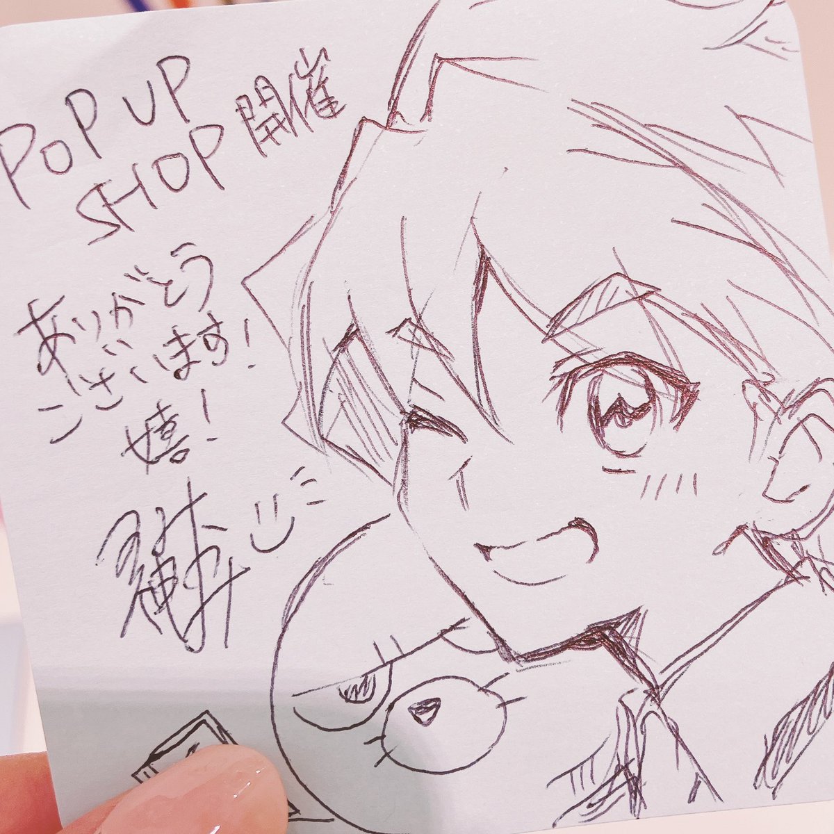 グッズ嬉しい!記念に描いてきた✌️
 #デュエマポップアップ 