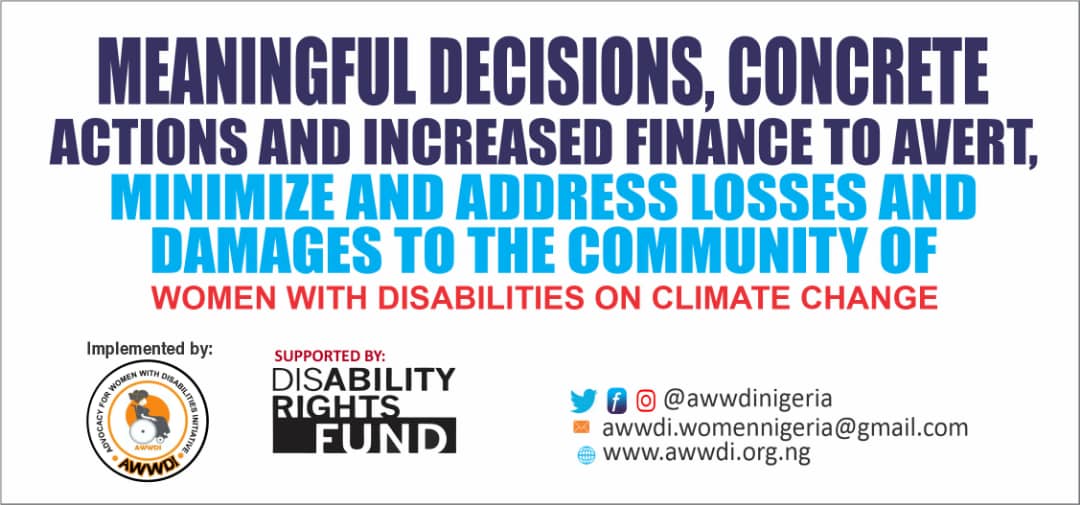 Women with disabilities face disproportionate impacts from climate change. We urge policy makers to take concrete actions, increase financing for community-led projects, and include our voices in policymaking. Join us in advocating for justice, solidarity, and urgent solutions.