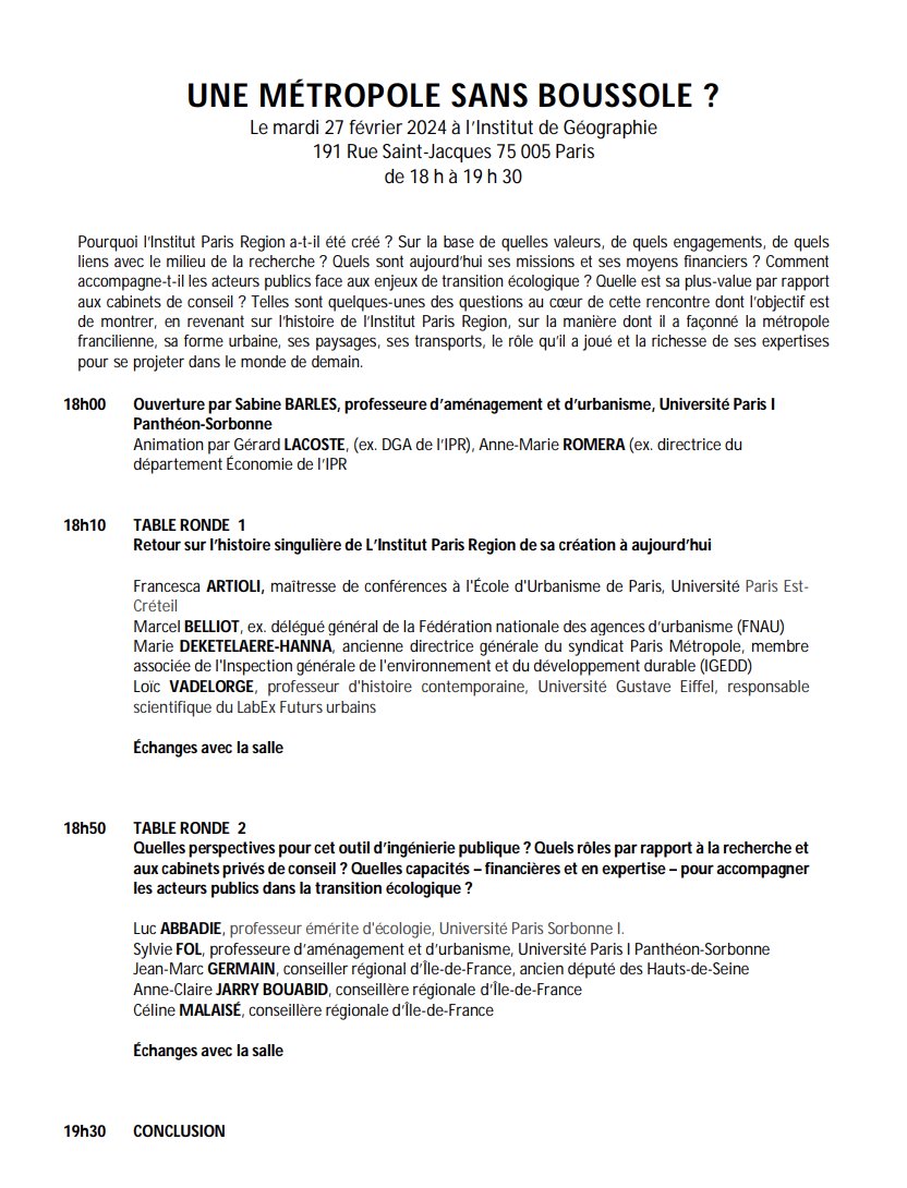 Ce soir à la @SorbonneParis1, @ACJarryBouabid interviendra en soutien aux salarié·es/chercheurs·ses de l'@linstitutPR ! La Droite régionale doit cesser d'amputer leur budget. Soyons nombreux·ses pour les soutenir et demander plus de moyens. Leur travaux sont précieux pour l'#IDF