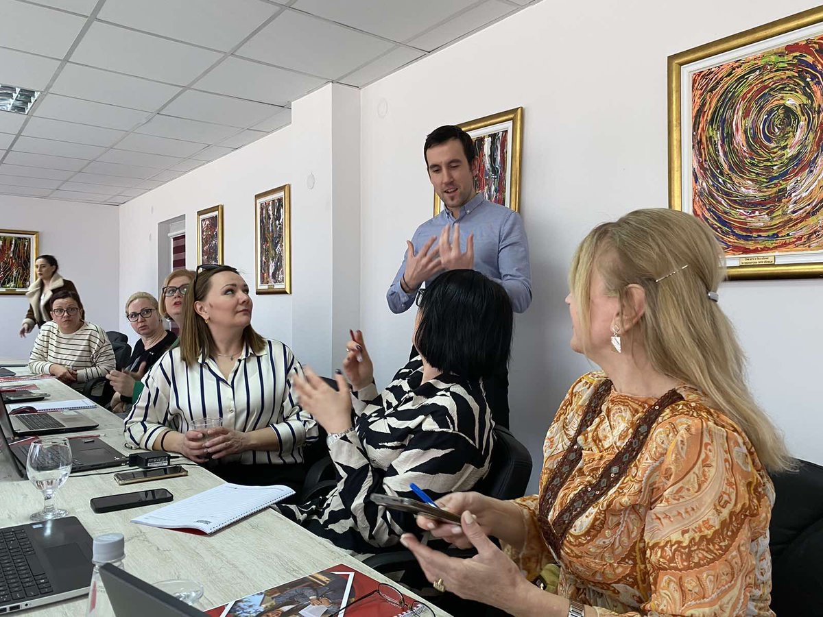 Atlas_Dublin's tweet photo. #Erasmus+ Coordinator Paul Finnerty visited #NorthMacedonia to deliver an 'English for Higher Education Professionals' course for International Slavic University at their campuses in #SvetiNikole and #Bitola. https://t.co/loNIqfdbFz